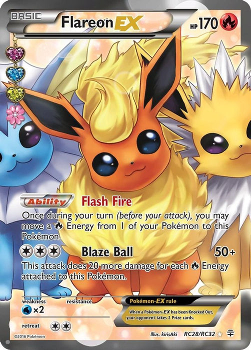 Flareon EX (Full Art) (#RC28/RC32) (Generations: Radiant Collection) Near Mint Holofoil