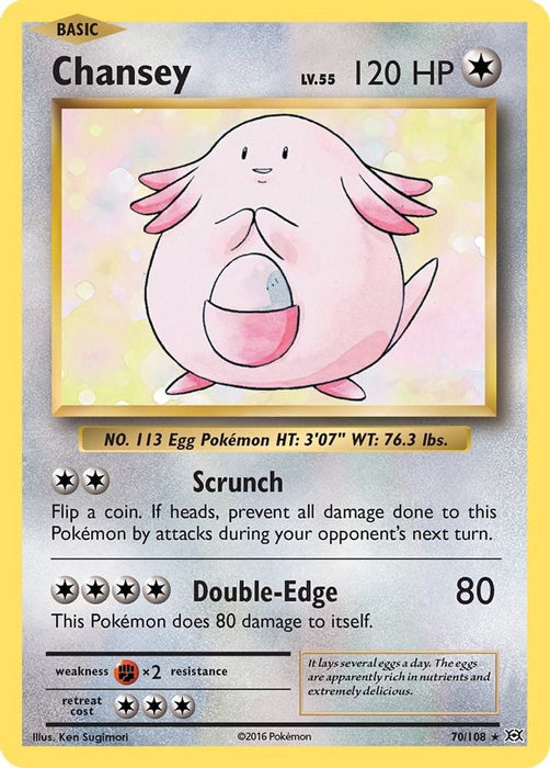 Chansey (#70/108) (XY - Evolutions) Lightly Played Holofoil