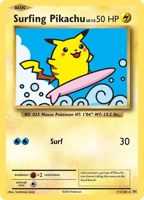 Surfing Pikachu (#111/108) (XY - Evolutions) Near Mint