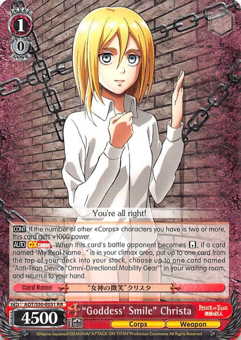 Goddess Smile Christa (#AOT/S50-E051 RR) (Attack on Titan Vol. 2) Near Mint