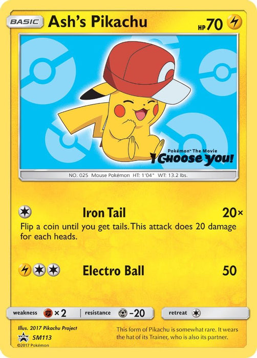 Ash's Pikachu - SM113 (#SM113) (SM Promos) Lightly Played