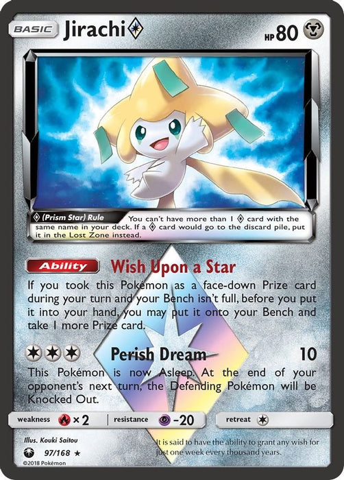Jirachi Prism Star (#97/168) (SM - Celestial Storm) Near Mint Holofoil