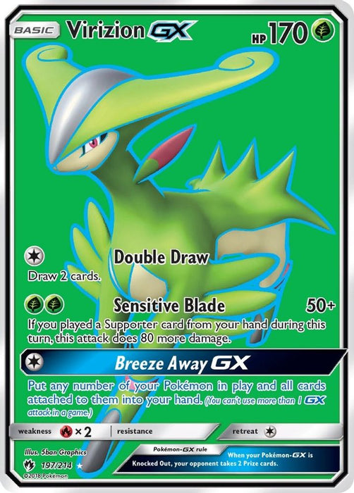 Virizion GX Full Art (#197/214) (SM - Lost Thunder) Near Mint Holofoil