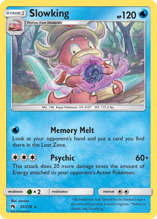 Slowking (#55/214) (SM - Lost Thunder) Near Mint Reverse Holofoil