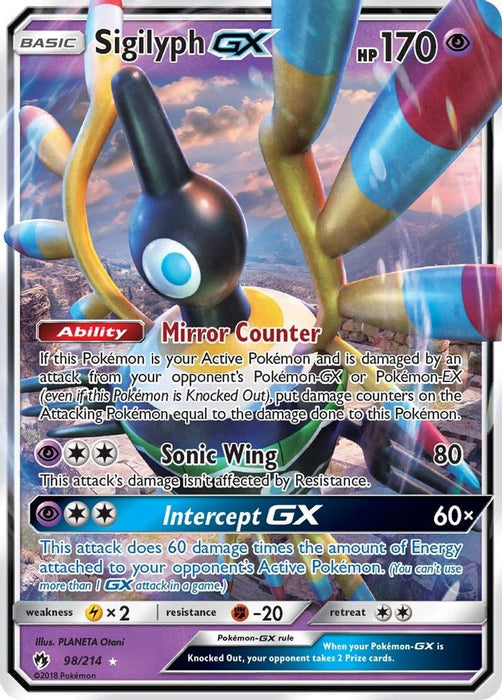 Sigilyph GX (#98/214) (SM - Lost Thunder) Near Mint Holofoil