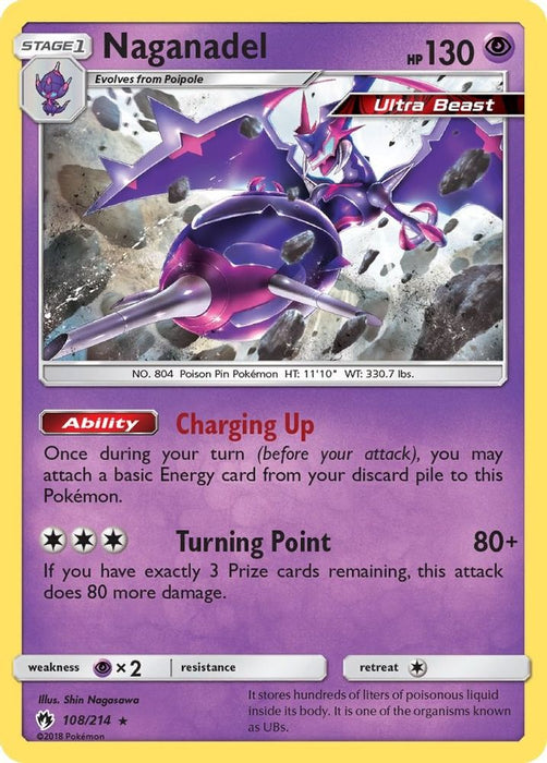 Naganadel (#108/214) (SM - Lost Thunder) Near Mint Reverse Holofoil