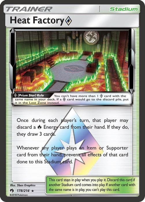 Heat Factory Prism Star (#178/214) (SM - Lost Thunder) Near Mint Holofoil