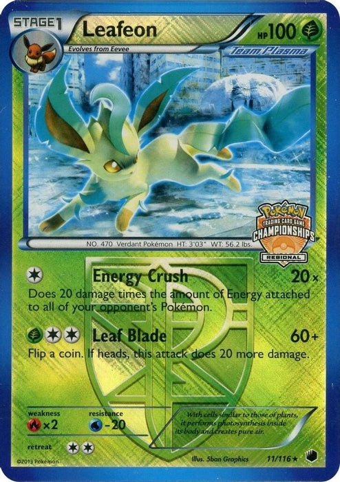 Leafeon - 11/116 (Regional Championship Promo) (#11) (League & Championship Cards) Near Mint Reverse Holofoil