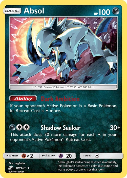 Absol (#88/181) (SM - Team Up) Near Mint Reverse Holofoil