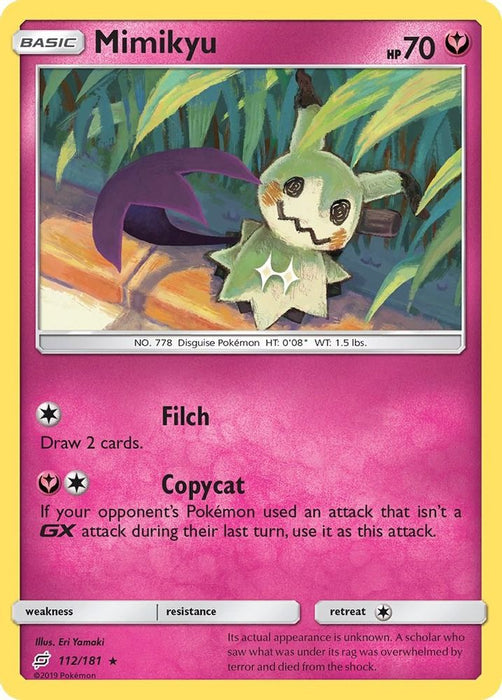Mimikyu (#112/181) (SM - Team Up) Near Mint Reverse Holofoil