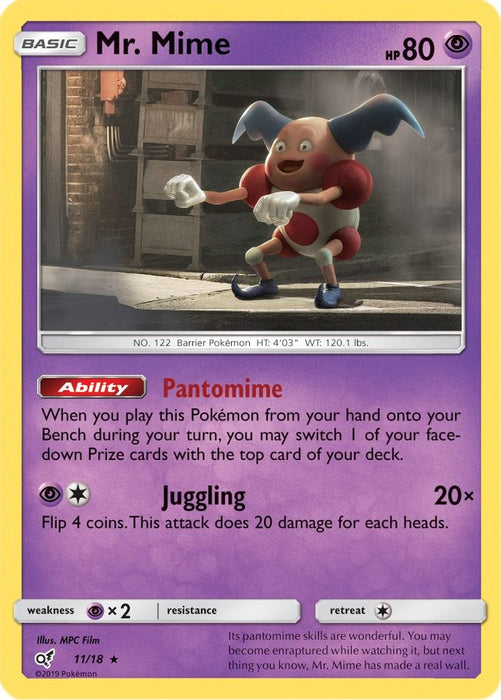 Mr. Mime (#11/18) (Detective Pikachu) Near Mint Holofoil