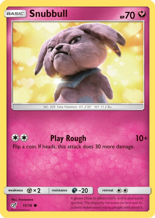 Snubbull (Holo Common) (#15/18) (Detective Pikachu) Near Mint Holofoil