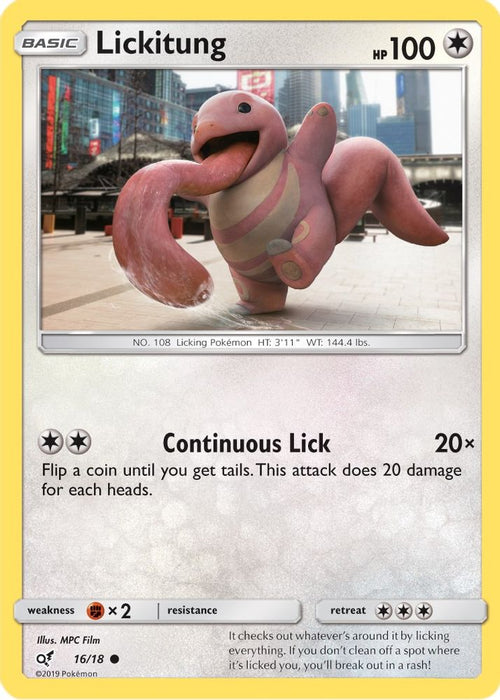 Lickitung (Holo Common) (#16/18) (Detective Pikachu) Near Mint Holofoil