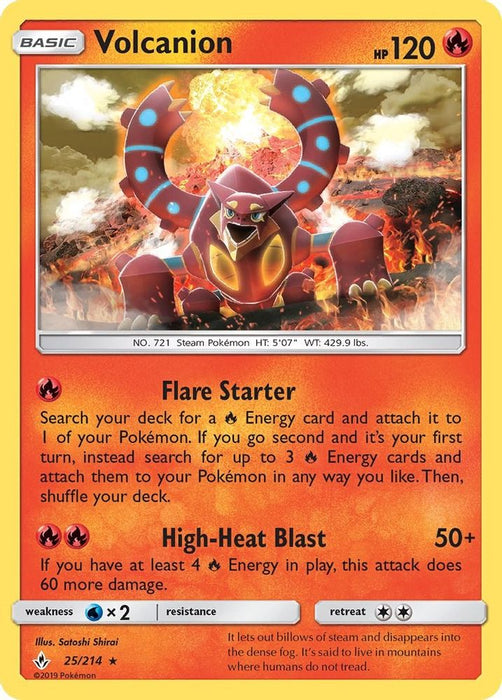 Volcanion (#25/214) (SM - Unbroken Bonds) Near Mint Holofoil