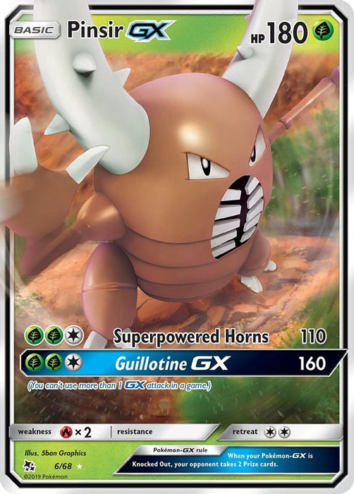 Pinsir GX (#6/68) (Hidden Fates) Near Mint Holofoil