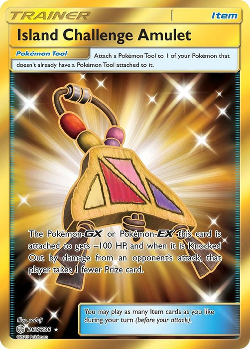 Island Challenge Amulet Secret (#265/236) (SM - Cosmic Eclipse) Near Mint Holofoil