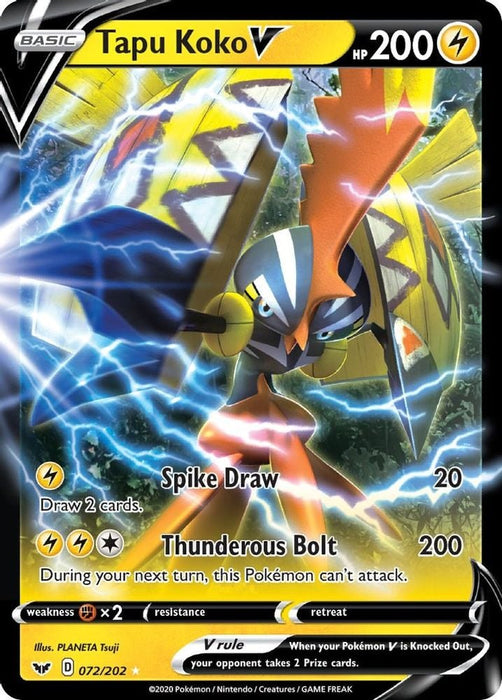 Tapu Koko V (#072/202) (SWSH01: Sword & Shield Base Set)