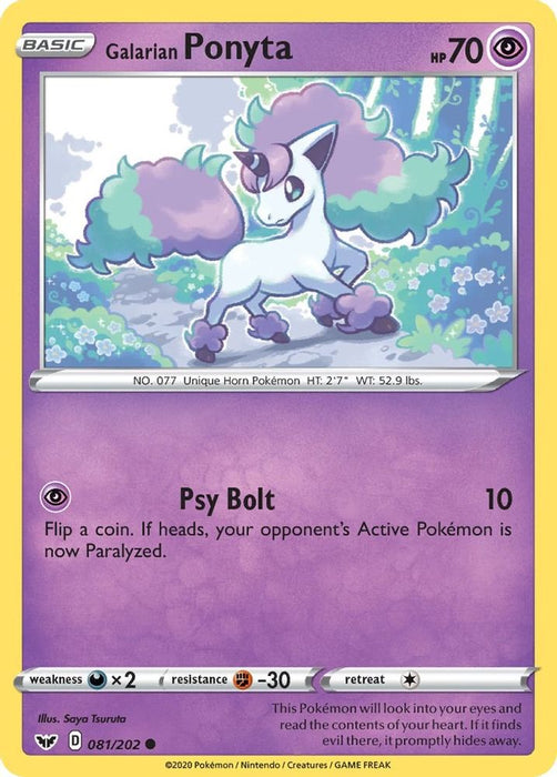 Galarian Ponyta (#081/202) (SWSH01: Sword & Shield Base Set) Near Mint Reverse Holofoil