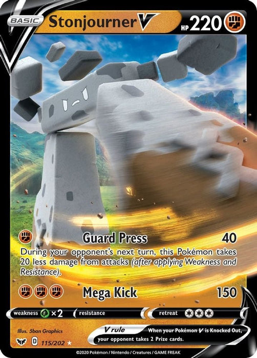 Stonjourner V (#115/202) (SWSH01: Sword & Shield Base Set)
