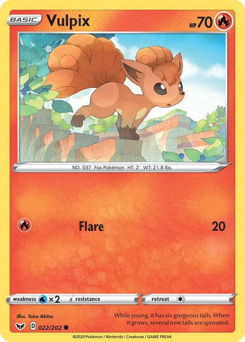 Vulpix (#022/202) (SWSH01: Sword & Shield Base Set) Near Mint Reverse Holofoil