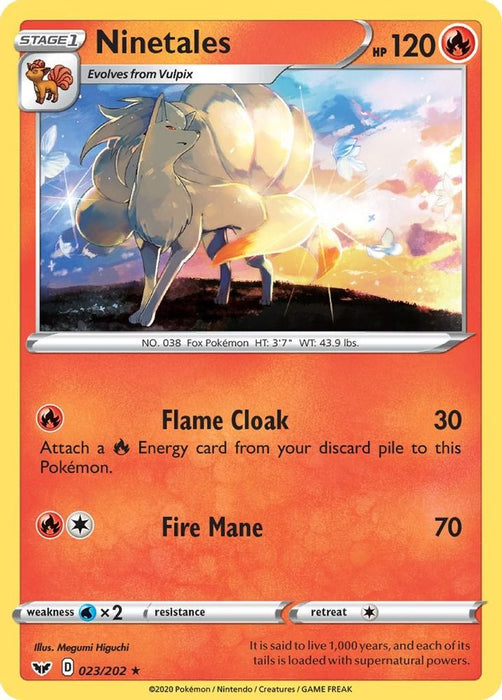 Ninetales (#023/202) (SWSH01: Sword & Shield Base Set) Near Mint Reverse Holofoil