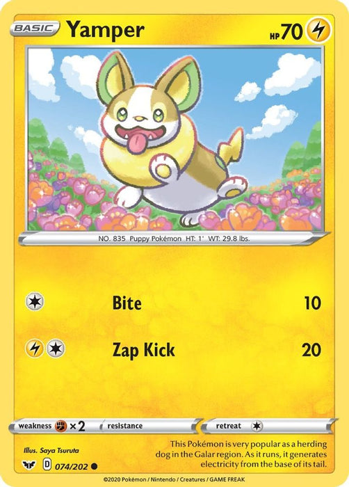 Yamper 074 (#074/202) (SWSH01: Sword & Shield Base Set) Near Mint Reverse Holofoil