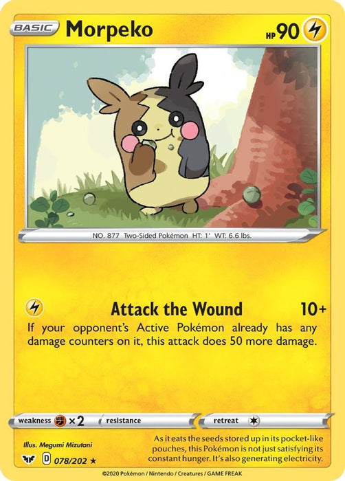 Morpeko (#078/202) (SWSH01: Sword & Shield Base Set) Near Mint Reverse Holofoil