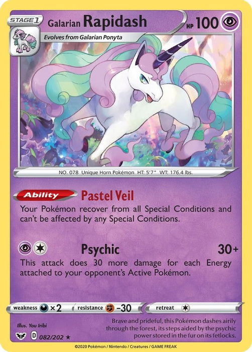 Galarian Rapidash (#082/202) (SWSH01: Sword & Shield Base Set) Near Mint Reverse Holofoil