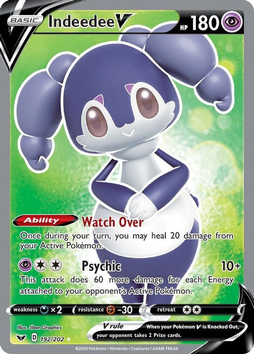 Indeedee V Full Art (#192/202) (SWSH01: Sword & Shield Base Set)