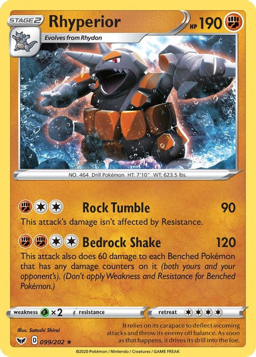 Rhyperior (#099/202) (SWSH01: Sword & Shield Base Set)