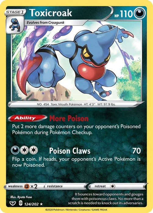 Toxicroak (#124/202) (SWSH01: Sword & Shield Base Set) Near Mint Holofoil