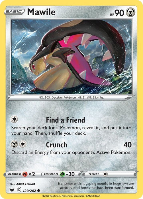 Mawile (#129/202) (SWSH01: Sword & Shield Base Set) Near Mint Reverse Holofoil