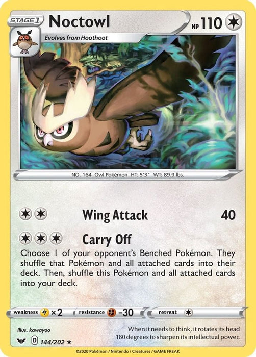 Noctowl (#144/202) (SWSH01: Sword & Shield Base Set) Near Mint Reverse Holofoil
