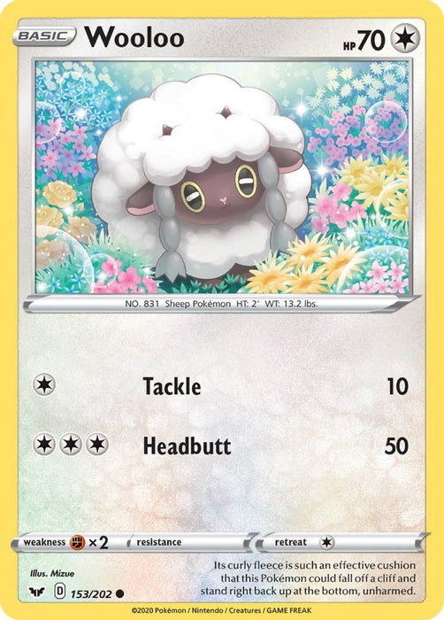 Wooloo 153 (#153/202) (SWSH01: Sword & Shield Base Set) Near Mint Reverse Holofoil