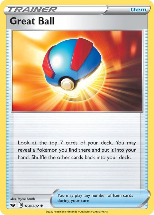 Great Ball (#164/202) (SWSH01: Sword & Shield Base Set)