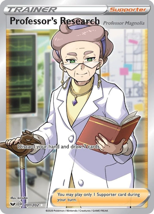 Professors Research Full Art (#201/202) (SWSH01: Sword & Shield Base Set)