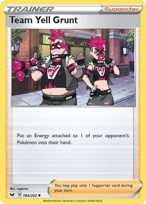 Team Yell Grunt (#184/202) (SWSH01: Sword & Shield Base Set)