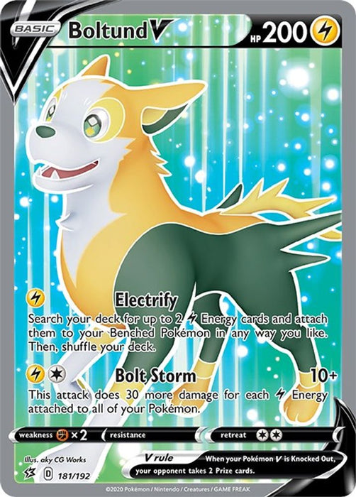 Boltund V Full Art (#181/192) (SWSH02: Rebel Clash) Near Mint Holofoil