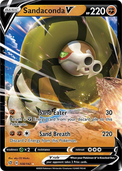 Sandaconda V (#108/192) (SWSH02: Rebel Clash) Near Mint Holofoil