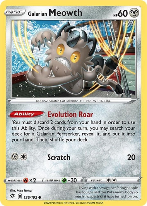 Galarian Meowth (#126/192) (SWSH02: Rebel Clash)