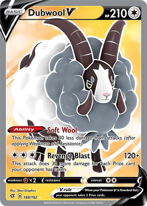 Dubwool V Full Art (#188/192) (SWSH02: Rebel Clash)