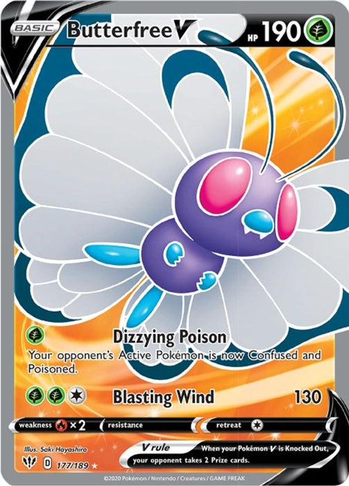 Butterfree V (Full Art) (#177/189) (SWSH03: Darkness Ablaze) Near Mint Holofoil