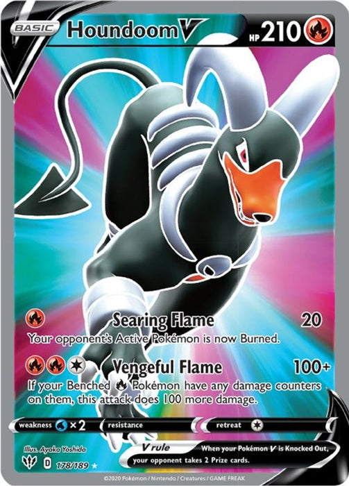 Houndoom V (Full Art) (#178/189) (SWSH03: Darkness Ablaze) Near Mint Holofoil