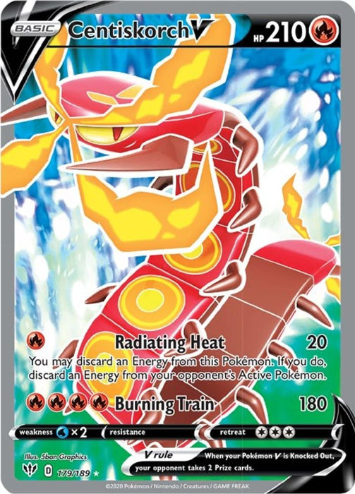 Centiskorch V Full Art (#179/189) (SWSH03: Darkness Ablaze) Near Mint Holofoil