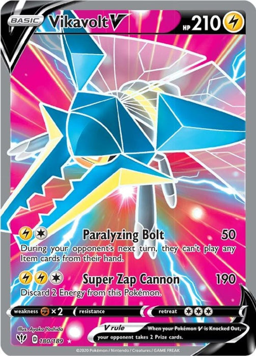 Vikavolt V Full Art (#180/189) (SWSH03: Darkness Ablaze)
