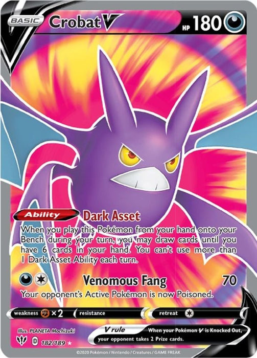 Crobat V Full Art (#182/189) (SWSH03: Darkness Ablaze)