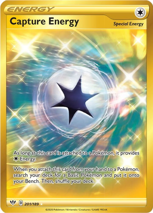 Capture Energy (Secret) (#201/189) (SWSH03: Darkness Ablaze) Near Mint Holofoil