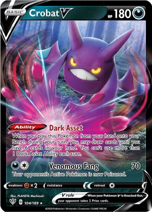 Crobat V (#104/189) (SWSH03: Darkness Ablaze)