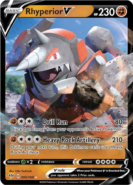 Rhyperior V (#095/189) (SWSH03: Darkness Ablaze) Near Mint Holofoil