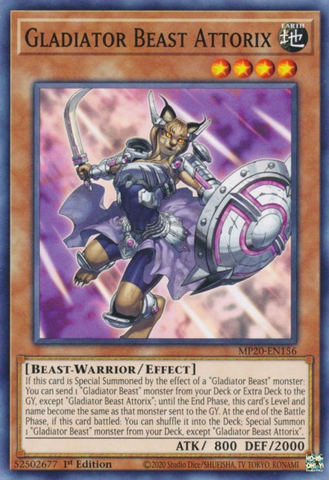 Gladiator Beast Attorix (#MP20-EN156) (2020 Tin of Lost Memories) Near Mint 1st Edition